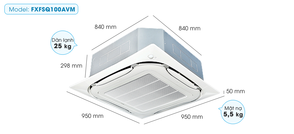 Dàn lạnh âm trần VRV Daikin FXFSQ100AVM