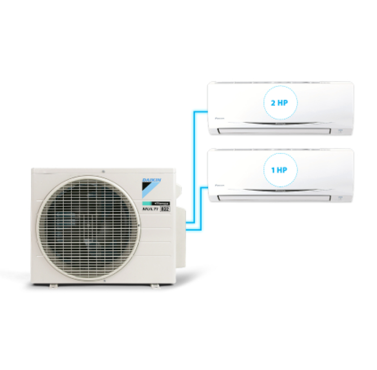 Combo 2 dàn lạnh Điều Hòa Inverter Multi S - 2HP + 1HP MKC70SVMV - CTKC25RVMV + CTKC50SVMV